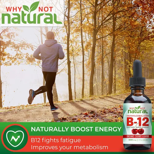 Vista 7 de Why Not Natural Complejo B y gotas líquidas B12 para energía