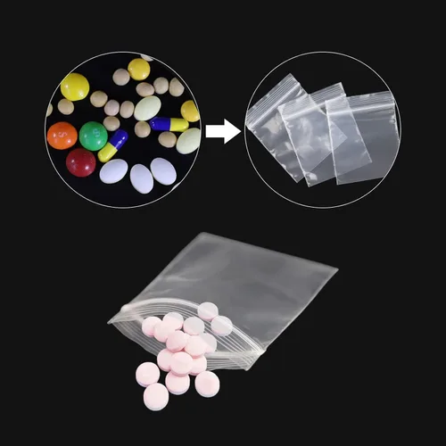 Vista 5 de Mini bolsas de plástico, 1000 unidades de 1.5 x 1.5 pulgadas, bolsas de almacenamiento reutilizables transparentes con cremallera para joyas