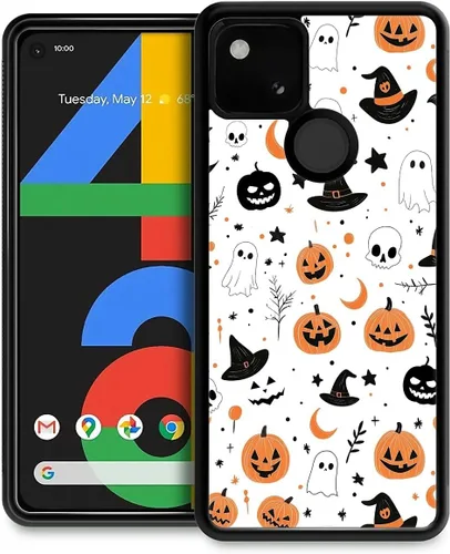 Vista 45 de Funda compatible con Google Pixel 4A 5G, Nochebuena, Google Pixel 4A 5G, delgada, suave, a prueba de golpes, TPU para mujeres y niñas, niños, funda
