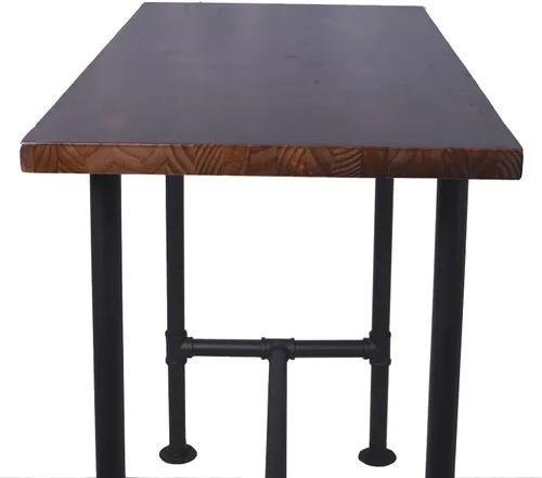 Vista 7 de Mesa de comedor de tubería de diseño industrial DIY, mesa de comedor informal para bar, mesa para computadora portátil, estudio moderno, mesa