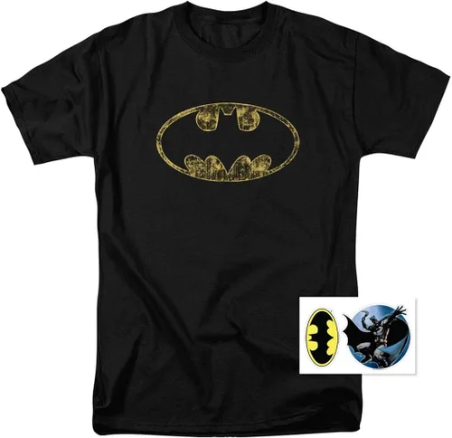 Vista 2 de Popfunk Classic Batman Washed Out Logo T Shirt & Stickers
