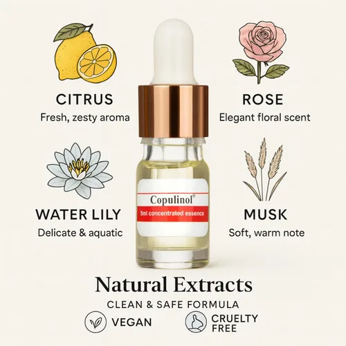 Vista 2 de Perfume de feromonas para mujer Copulinol, paquete de 2 unidades de aceite de perfume corporal de 0.17 onzas líquidas Rose, Amber, Musk Scent