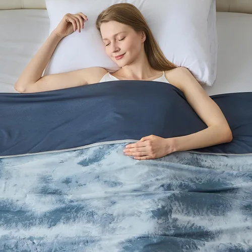 Vista 17 de Manta refrescante para durmientes calurosos tamaño individual 60"x80", manta de verano ultra fría que absorbe el calor para mantener el cuerpo