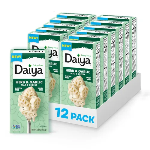 Vista 10 de Daiya Macarrones con queso cheddar añejo, sin lácteos, sin gluten, pasta de arroz vegana a base de plantas, 5.5 onzas (paquete de 12)