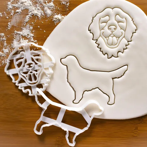 Vista 2 de Juego de 2 cortadores de galletas Golden Retriever (Diseños: Cara y Cuerpo), 2 piezas - Bakerlogy