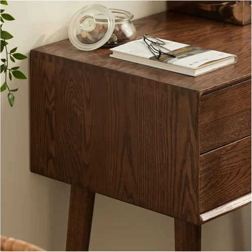 Vista 7 de HIHELO Tocador simple para dormitorio, tocador pequeño, escritorio, juego de taburete de maquillaje de madera con cajón, tocador para tocador