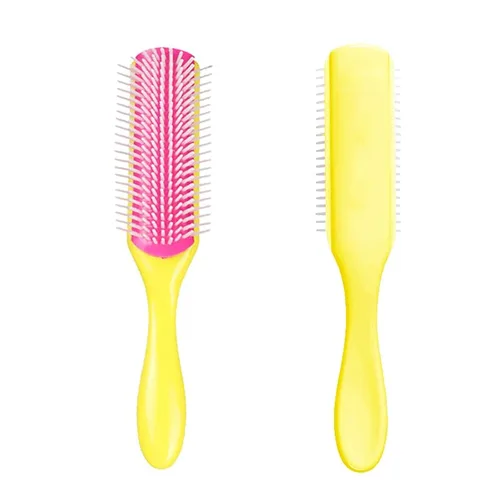 Vista 6 de Cepillo de pelo de 9 filas, cepillo de pelo extraíble fácil de limpiar para peinar, desenredar, moldear, alisar, secar, separar, definir rizos