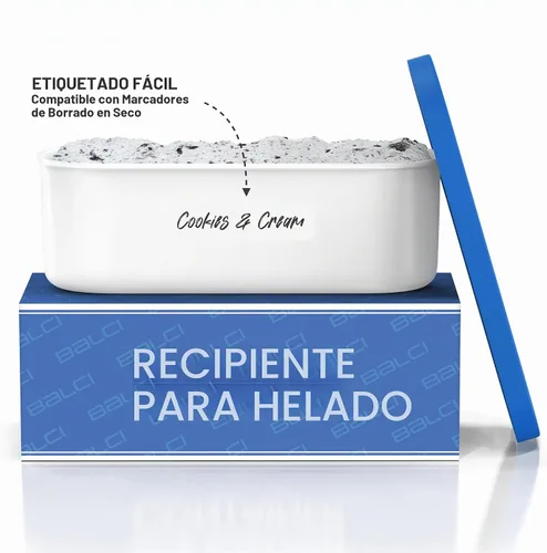 Vista 6 de BALCI Contenedor de helado - Tina congelador de 2 cuartos (azul)