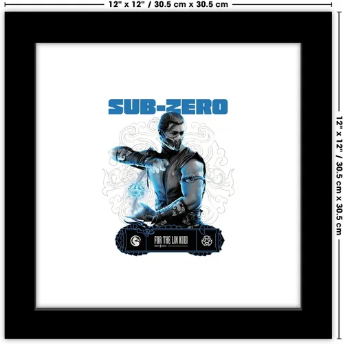 Vista 6 de Trends International Gallery Pops Mortal Kombat 1 - Arte de pared Sub-Zero For The Lin Kuei, versión enmarcada negra, 12 x 12 pulgadas