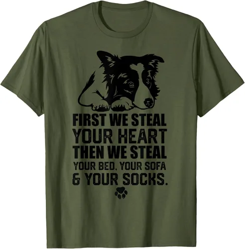 Vista 40 de Border Collie Steal Your Heart Steal Your Bed - Camiseta de sofá, Gris