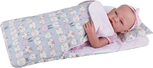 Vista 8 de Rakki Dolli Mono de muñeca para dormir, hecho a mano, ropa de muñeca con capucha, mameluco rosa con capucha para invierno, accesorio para muñeca