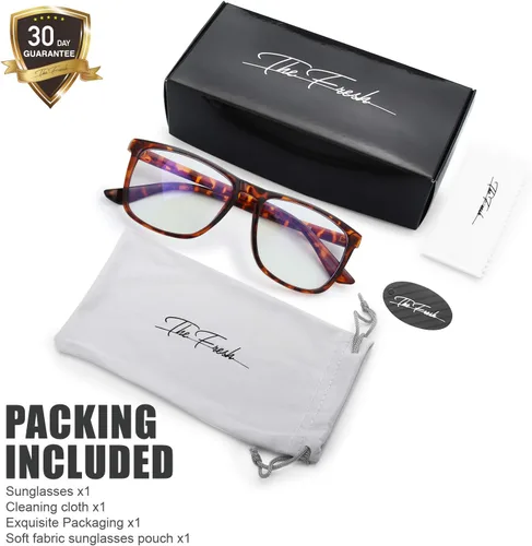 Vista 7 de The Fresh Gafas de bloqueo de luz azul, marco rectangular, anti rayos azules, gafas de juego de computadora para adolescentes, hombres y mujeres