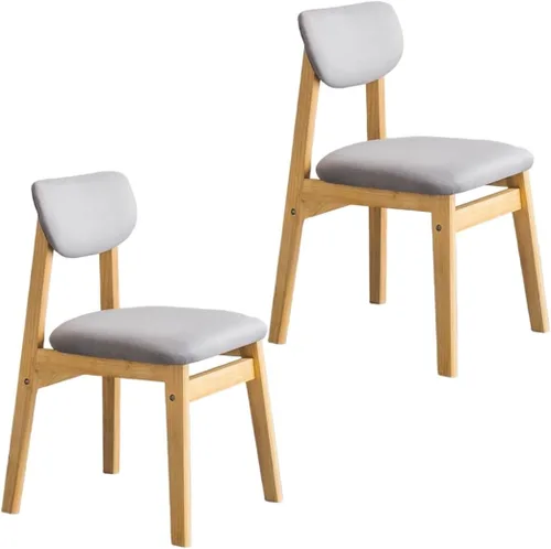 Vista 18 de YVYKFZD Dining Chairs Set, Solid Wood Kitchen Chairs, Upholstered Dining Room Chair with Curved Backrest, Living Room Chair with Removable Fabric