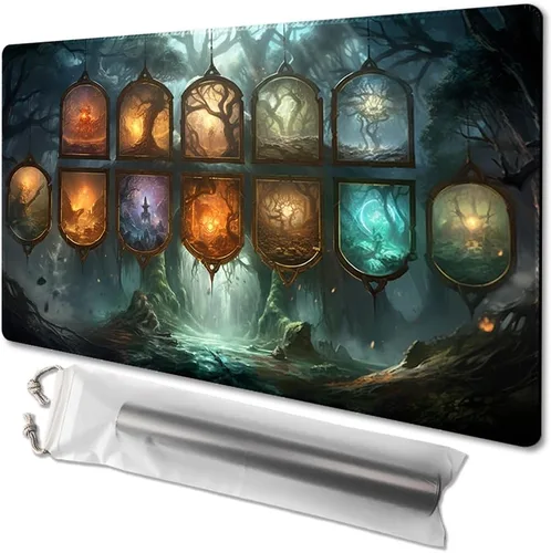 Vista 27 de MTG - Tapete de juego tamaño 24 x 14 pulgadas, bolsas de almacenamiento gratuitas, respaldo antideslizante, impresión, ideal para entusiastas
