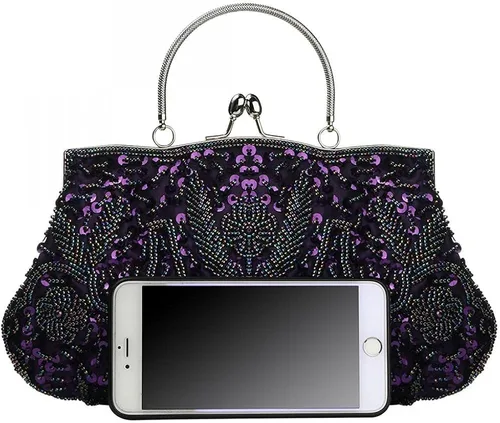 Vista 2 de jessie Bolso de noche para mujer para fiesta boda bolso de embrague vintage con cuentas para mujer bolso de cóctel fiesta