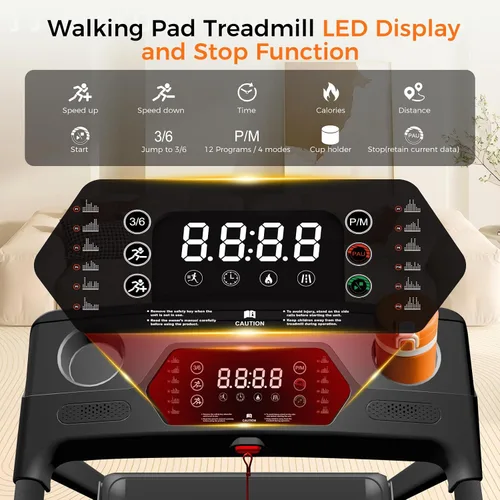 Vista 3 de Aiteid Treadmill with 12% Incline, 3.0HP Low Noise Treadmills for Home, Portable Electric Treadmill with Handles, Walking Pad, Compact Running