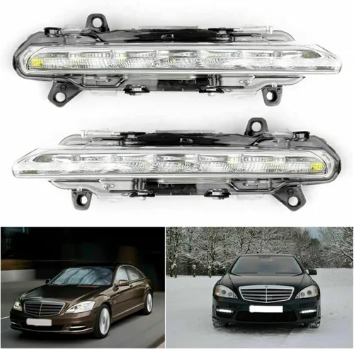 Vista 7 de Luz diurna LED para Mercedes Benz Clase S W221 S350 S450 S500 S550 CL550 CL600 CLS550 C250 C300 C350 R350 GLK350 parachoques delantero luz