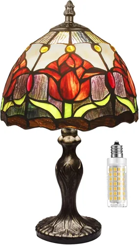 Vista 11 de Lámpara de Vidrio Teñido, Lámpara de Mesa de Vidrio Teñido, Lámpara de Noche de Escritorio Hecha a Mano, Lámpara de Noche de Cama, Regalo de Arte