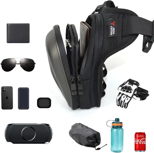 Vista 6 de Riñonera para muslo, unisex, impermeable, con extensor para correr, ciclismo, motociclismo, senderismo, Gris