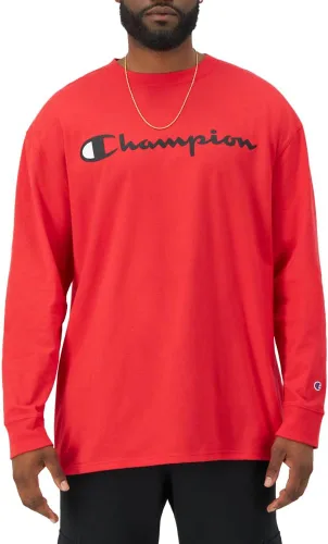 Vista 4 de Champion Camiseta clásica de manga larga suave y cómoda para hombre (regular o grande y alto)