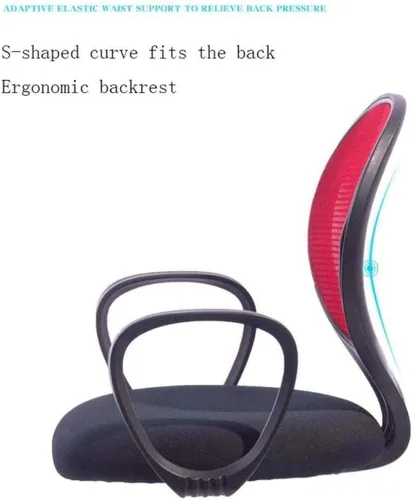 Vista 4 de Ergonomic Round Back Office Chair Staff Student Dormitory Computer Seat Home Mesh Lifting Chair Backrest Rotating Chair(A)