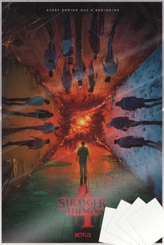 Vista 8 de Stranger Things 4 - Póster impreso para programa de televisión (estilo regular, temporada 4) (tamaño: 24 x 36 pulgadas) (póster laminado)