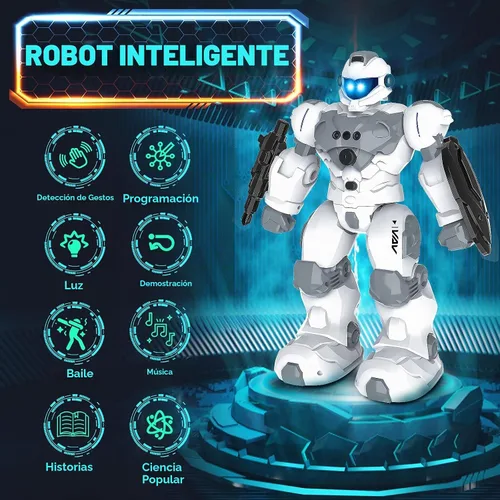 Vista 4 de VAV Juguetes para niños de 6 a 10 años, robot recargable de control remoto, robot RC programable inteligente con detección de gestos de 2.4 GHz