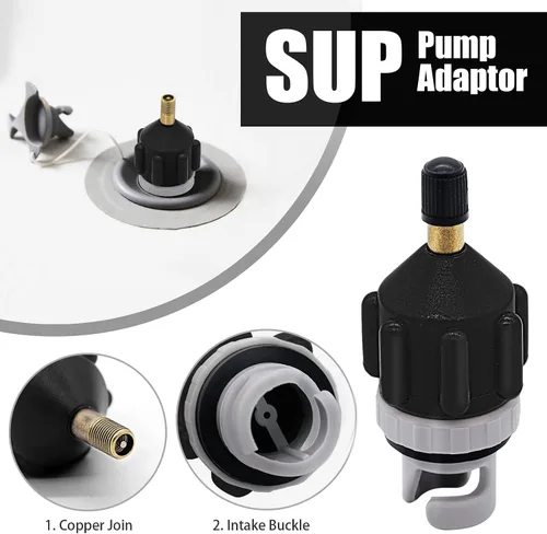 Vista 2 de Paquete de 2 adaptadores inflables de bomba de tabla de remo (SUP), adaptador universal estándar Schrader de válvula de aire, convertidor