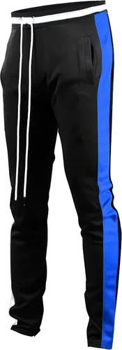 Vista 34 de SCREENSHOT-Track Pants S41700 Mens Premium Slim Athletic Fitness Lifestyle Workout Bottoms - Classic Fit S41700 Bk/Pu