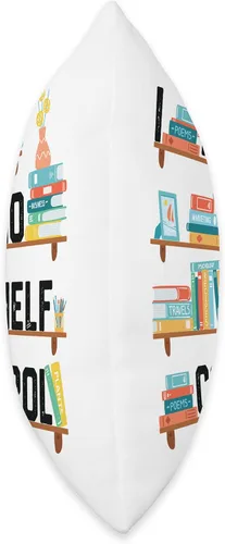 Vista 2 de I Have No Shelf Control Shirt Library - Almohada de lectura para amantes de libros, 16 x 16 pulgadas, multicolor