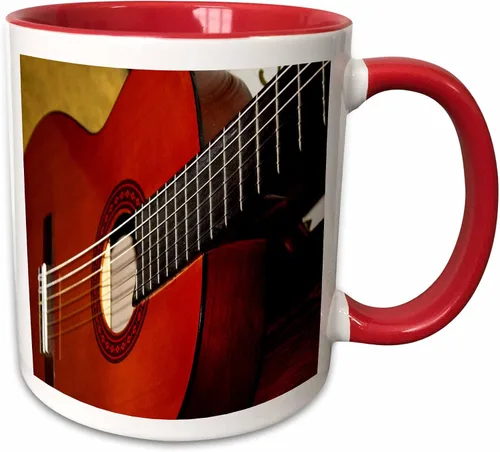 Vista 12 de 3dRose mug_112274_4 "Closeup Of A Classical Guitar" Taza de dos tonos, 11 onzas, negro/blanco