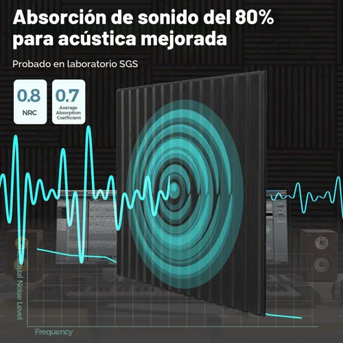 Vista 5 de AKUMAX Paquete de 4 paneles de madera, paneles de pared con listones 3D para pared, techo y absorción de sonido, paneles de pared de madera