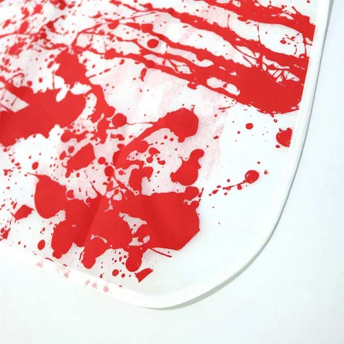 Vista 3 de NT-ling Delantal sangriento de Halloween, delantal de terror, estampado de asesinato salpicado de sangre aterradora, accesorios temáticos
