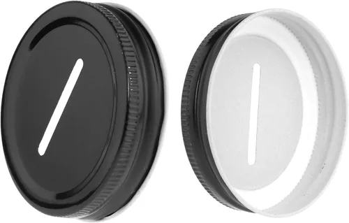Vista 5 de Mason Jar - Tapa para conserva, 8 piezas de acero inoxidable, ranura para monedas, insertos de tapa normal de boca regular, tarros Mason para Negro