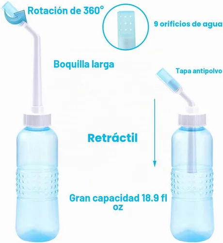 Vista 4 de Pulverizador de bidé portátil - Botella de bidé grande 560 ML