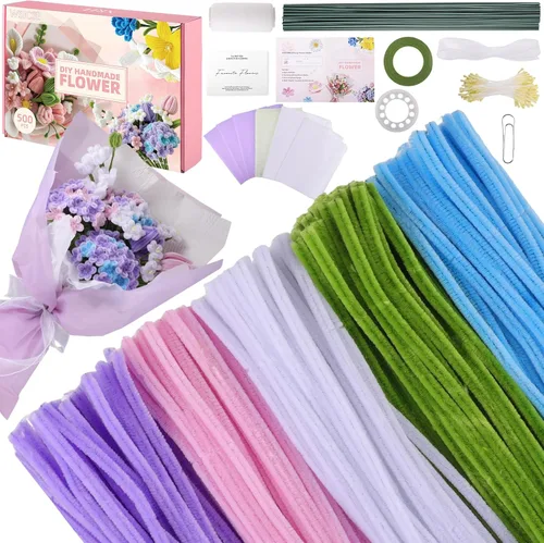 Vista 8 de WSICSE Kit de flores de limpiador de tuberías azules de 500 piezas
