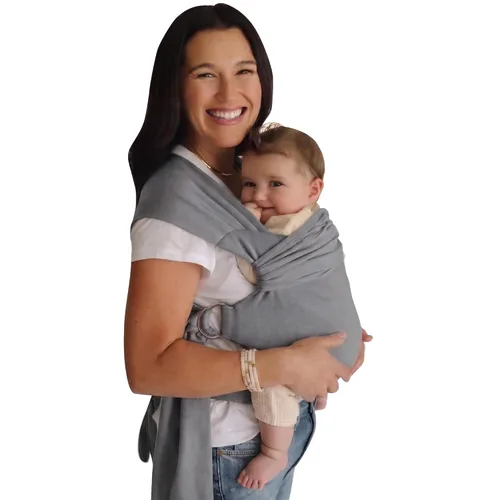 Vista 9 de Lalabu The Simple Wrap Baby Wraps Carrier - Elegante portabebés para recién nacidos y niños pequeños de 13 a 28 libras. Probado en seguridad, fácil