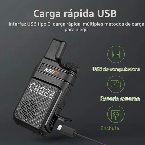 Vista 5 de KSUN Mini walkie talkies para adultos, radio bidireccional de mano UHF
