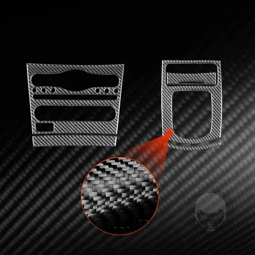 Vista 7 de NVCNX Real Premium Kit de Moldura de Consola Interior de Fibra de Carbono Cubierta de Panel de Engranajes Panel AC CD Tablero de Coche Compatible