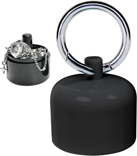Vista 3 de Soporte de joyería de viaje, llavero portátil para anillos, caja de almacenamiento de joyas deportivas, estuche de joyería de viaje, contenedor