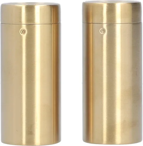 Vista 7 de Juego de salero y pimentero, coctelera de especias de acero inoxidable, fácil de limpiar y rellenar, latas de condimento en polvo con tapa, diseño