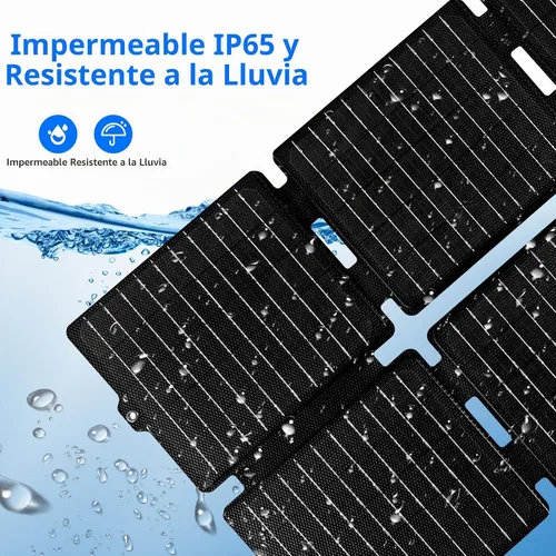Vista 4 de QLAYA Cargador solar portátil de 30 W, panel solar plegable con alta eficiencia, panel solar ultraligero para exteriores, para campamento