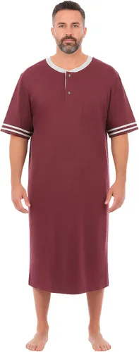 Vista 12 de KingSize Camisón Henley de manga corta para hombre grande y alto Gris Caliente Carbón