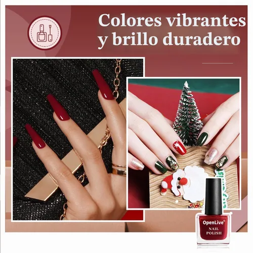 Vista 6 de OpenLive - Juego de 12 esmaltes de uñas de 0.2 fl oz con 2 esmaltes de uñas base y capa superior Esmalte de uñas de larga duración de secado