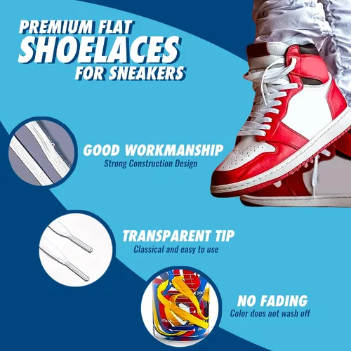 Vista 2 de Compatible con los cordones de los modelos Jordan 1-8 Cordones planos para zapatos deportivos, cordones deportivos para tenis