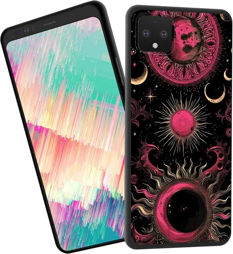 Vista 100 de Funda delgada para Google Pixel 4 XL, funda delgada de silicona de TPU suave a prueba de golpes para Google Pixel 4 XL, cruz negra
