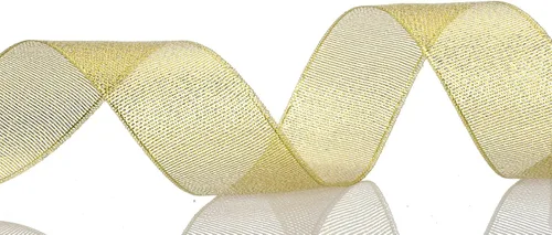 Vista 2 de YASEO Cinta de purpurina dorada de 1 1/2 pulgadas, 25 yardas de cinta de tela metálica brillante para envolver regalos, decoración de fiestas
