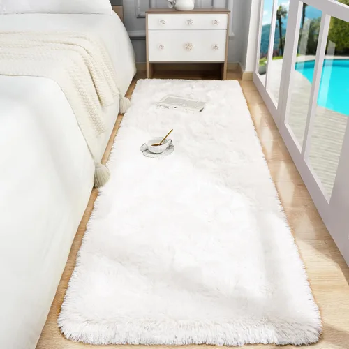 Vista 24 de Foxmas Alfombras de Área Suaves y Esponjosas para Dormitorio, Habitación de los Niños, Alfombra de Guardería de Felpa Peluda, Alfombras Peludas
