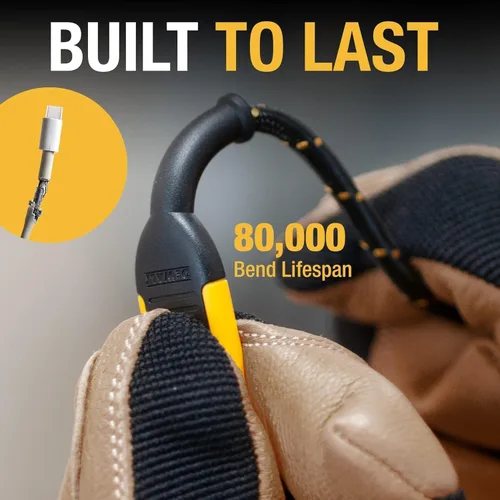 Vista 36 de DEWALT Heavy Duty USB C Cable (USB 2.0, Black, 1 feet)