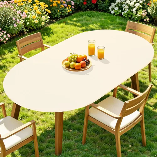 Vista 52 de Moosfor Mantel redondo de elastano, elástico ajustable impermeable para mesas de 18 a 24 pulgadas, mantel de picnic elástico lavable para Azul